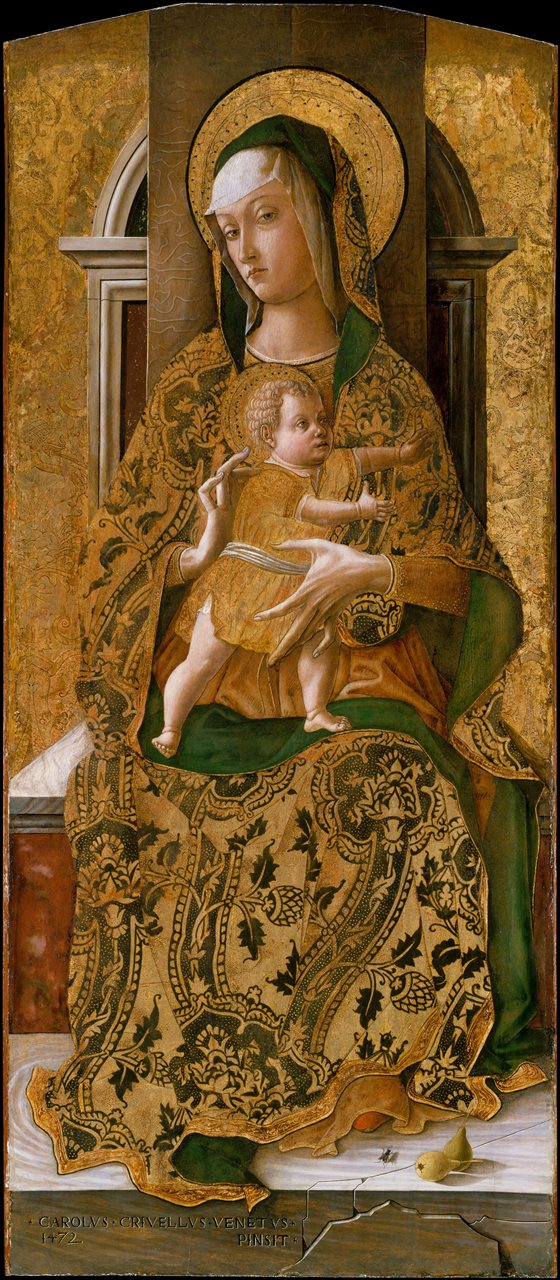 Gold-ground panel of the Madonna and Child enthroned, by Carlo Crivelli